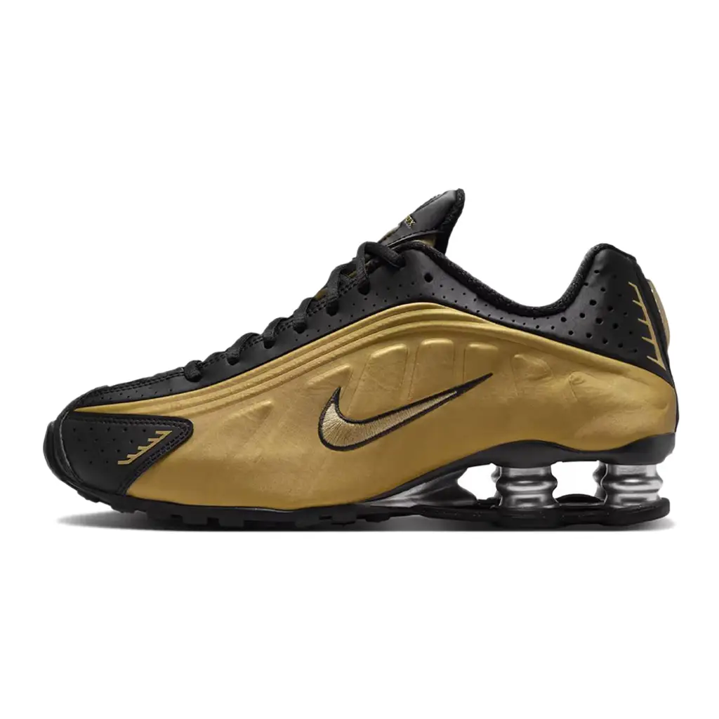 nike shox r4 black metallic gold ar3565-005