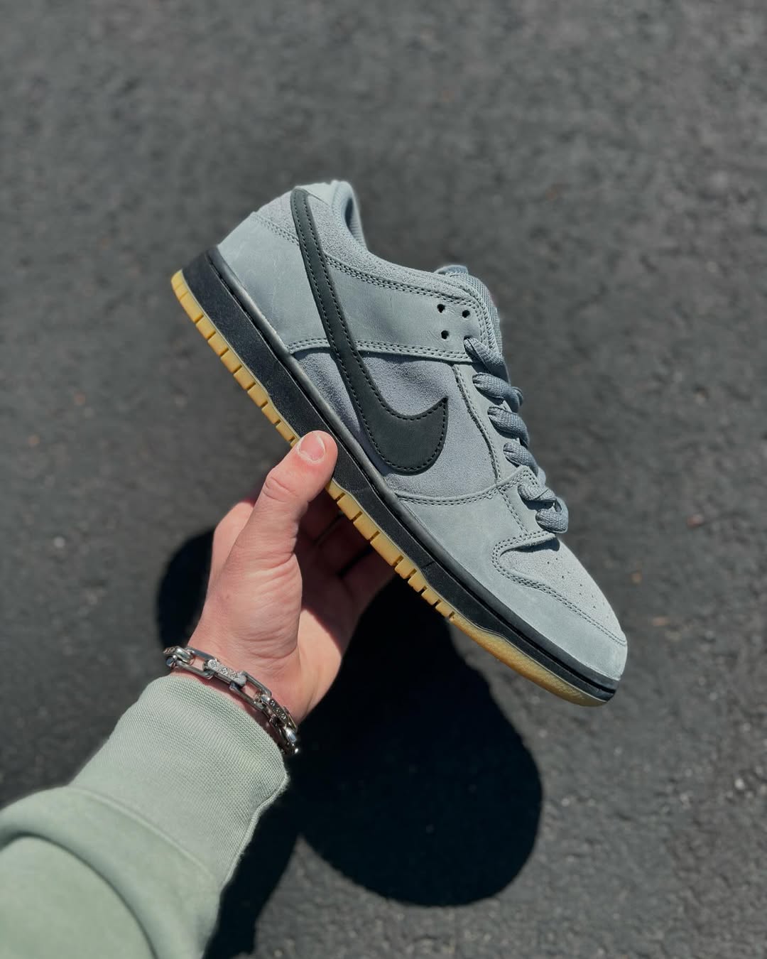 dunk low grey on feet
